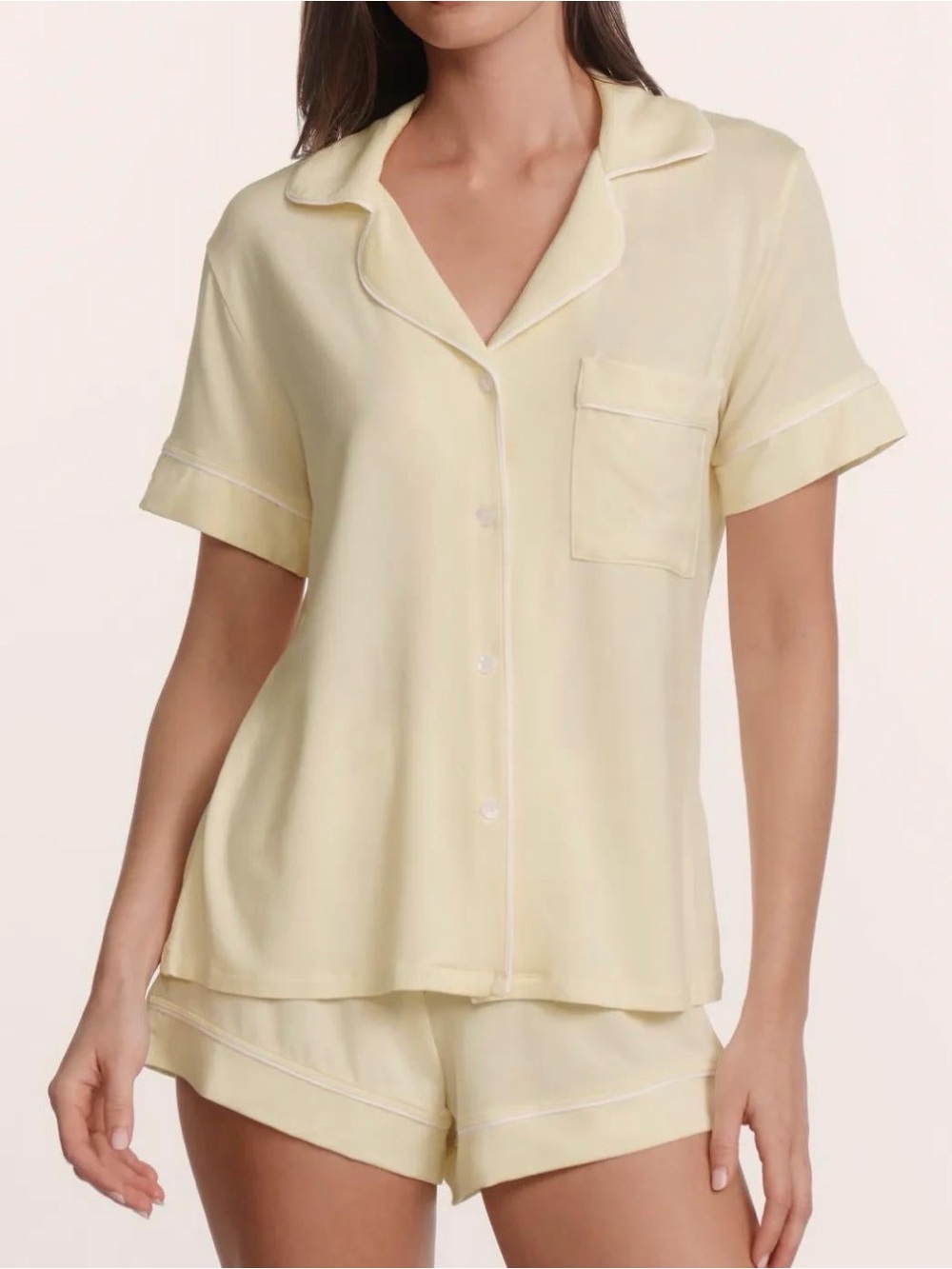 Old Navy Butter Yellow Short Sleeve Pajama Set